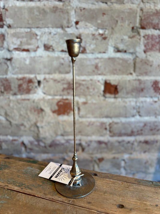 Antique Brass Taper Candle Holder - Small