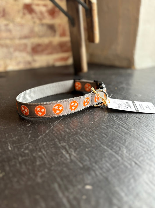 TriStar WIDE Pet Collar- Orange/Gray