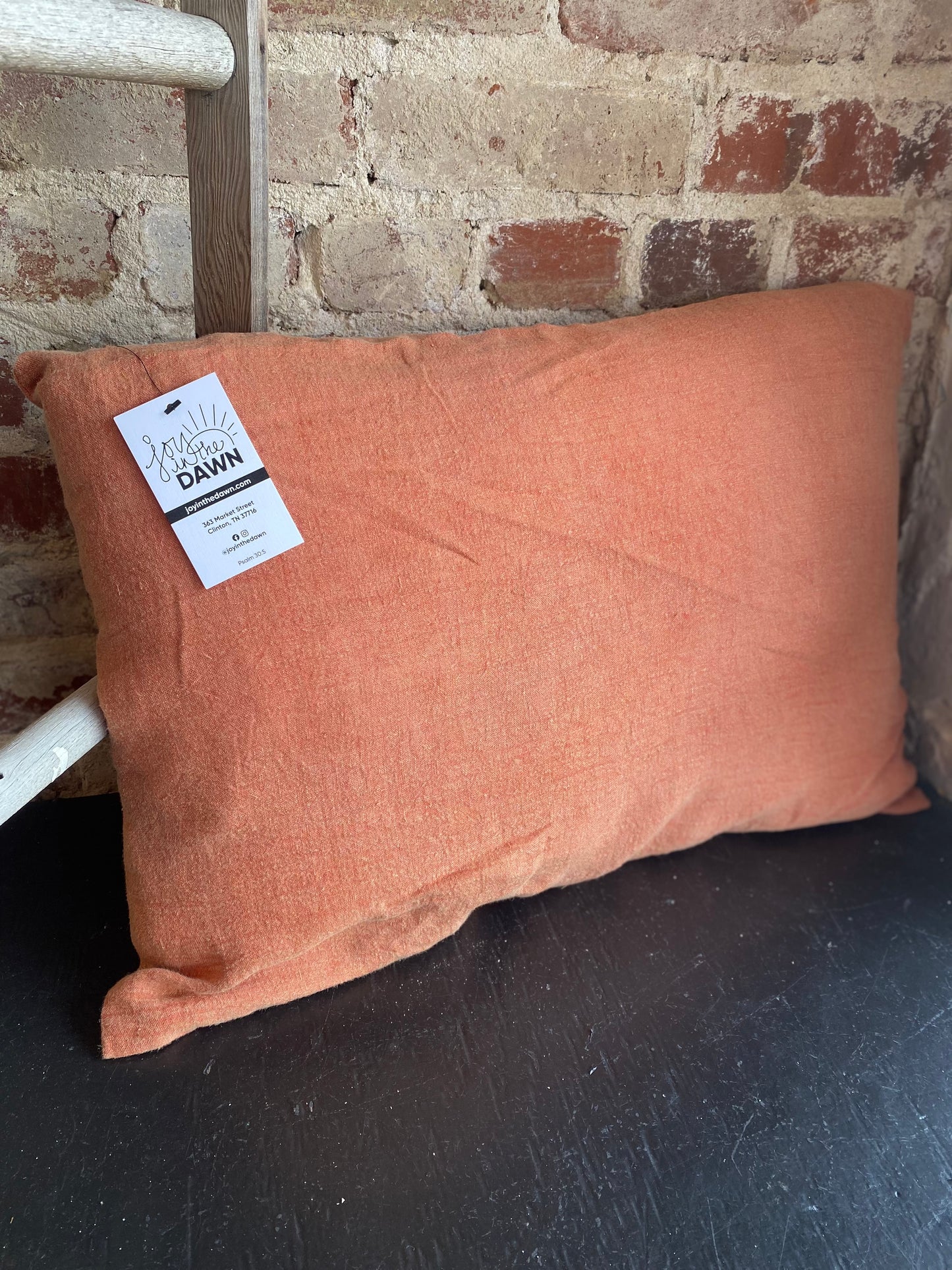 Stonewash Linen Pillow- Terracotta