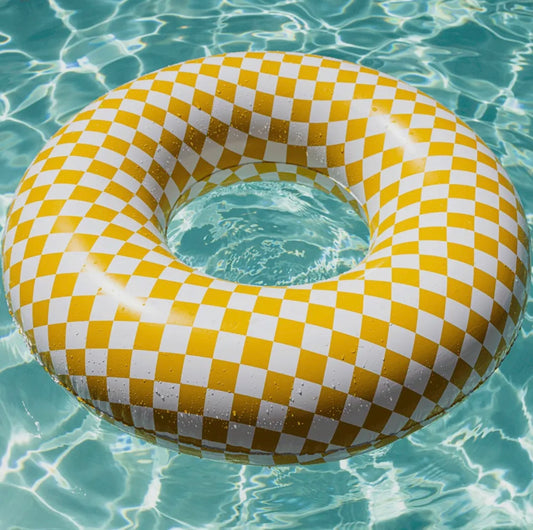 Gold Checkered Pool Float