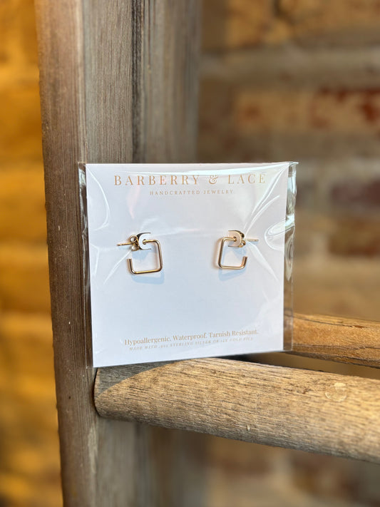 Square Hoop Earrings- Gold