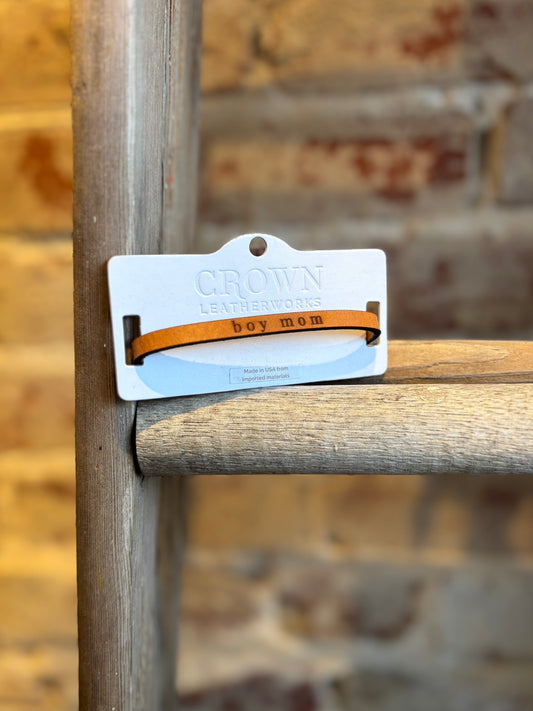 Boy Mom Leather Bracelet