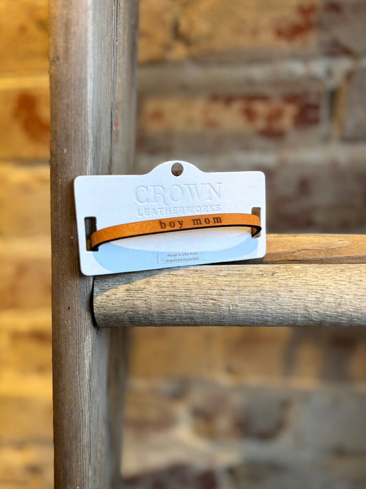 Boy Mom Leather Bracelet