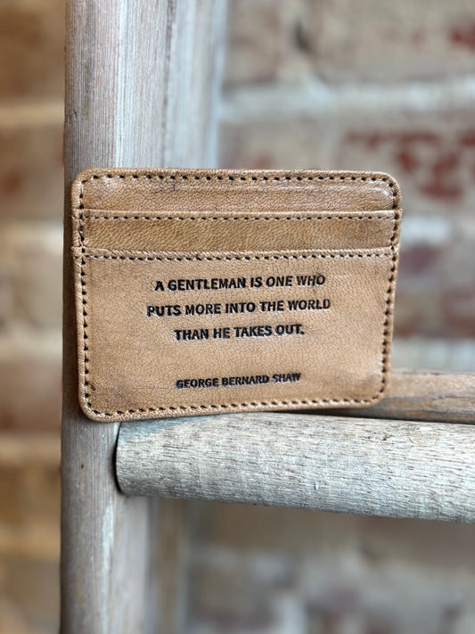 George Bernard Shaw Leather Wallet - Light