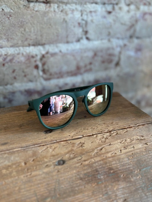 Stride Polarized Round Sunglasses - Green/Blush