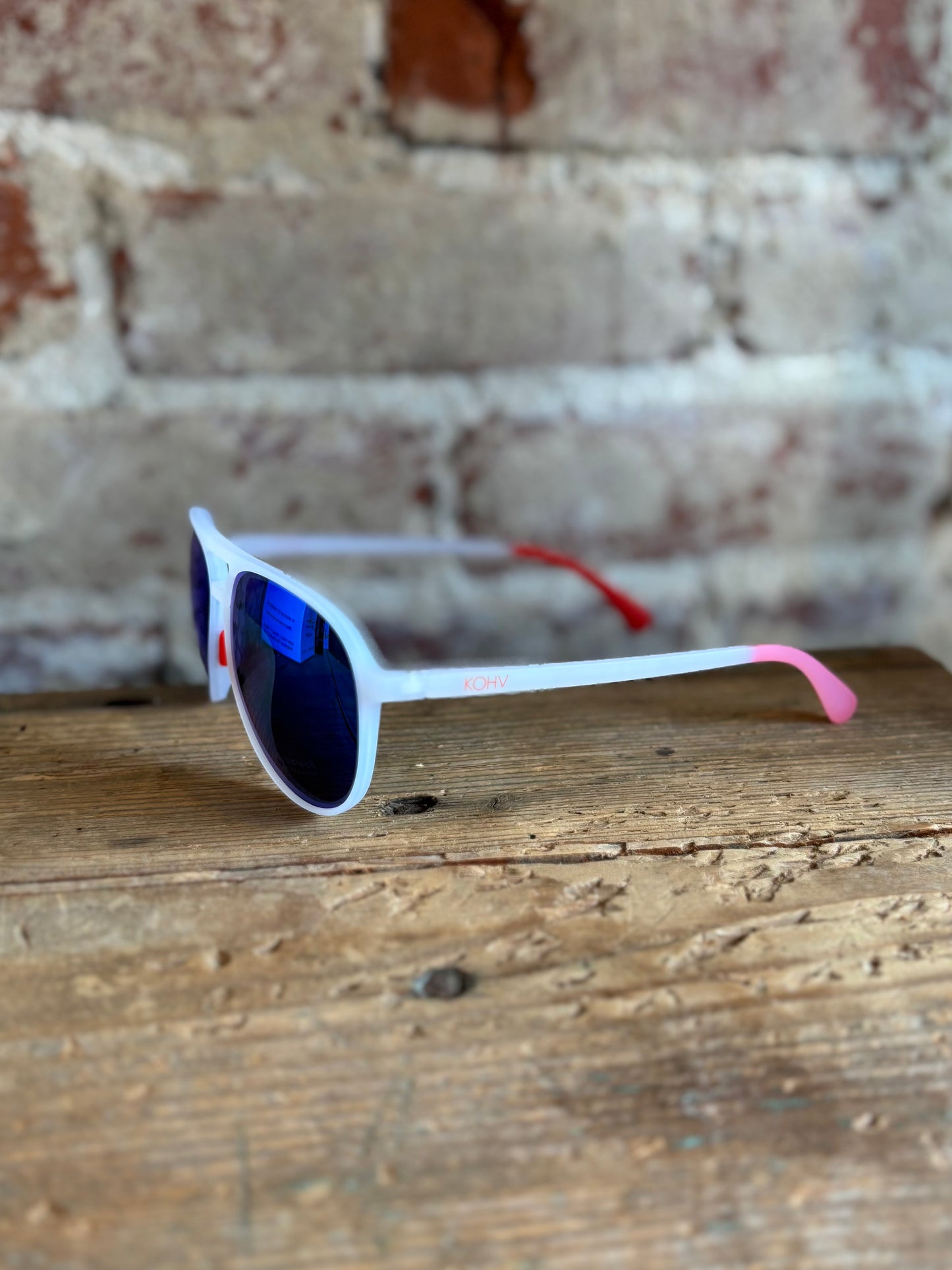 Dash Polarized Aviator Sunglasses - White/Blue