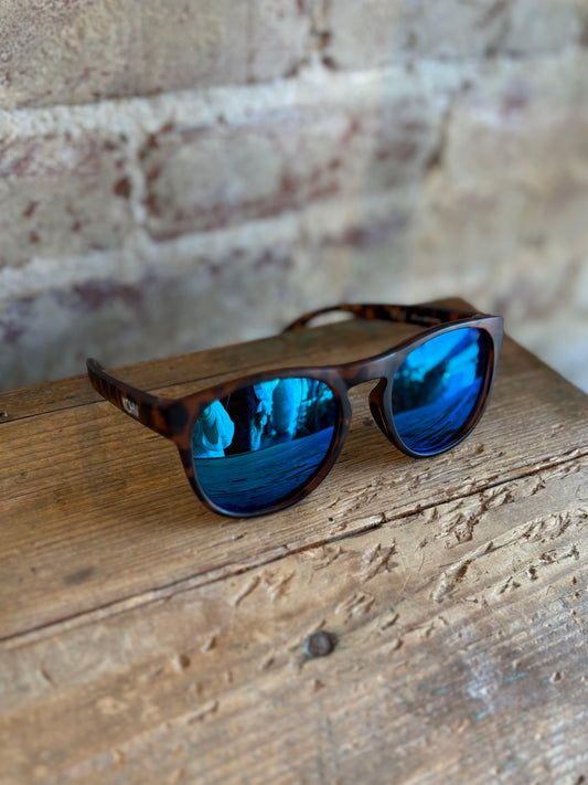 Stride Polarized Round Sunglasses - Tortoise/Blue