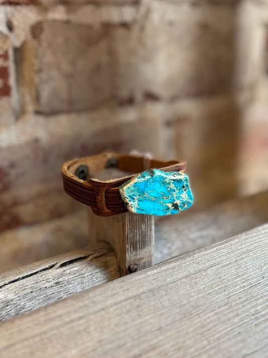 Regalite Slab Leather Cuff Bracelet