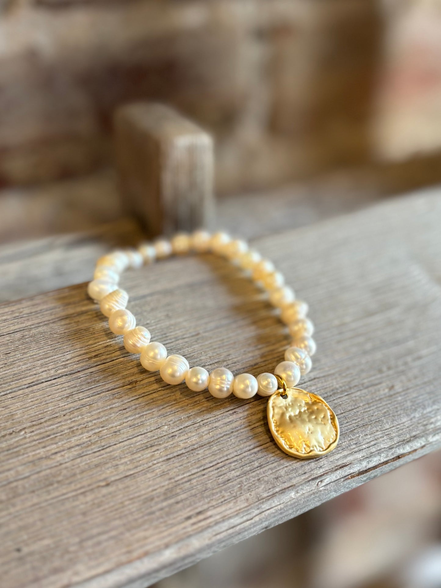 Freshwater Pearl Coin Bracelet