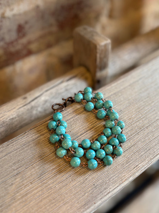 Turquoise Triple Strand Bracelet