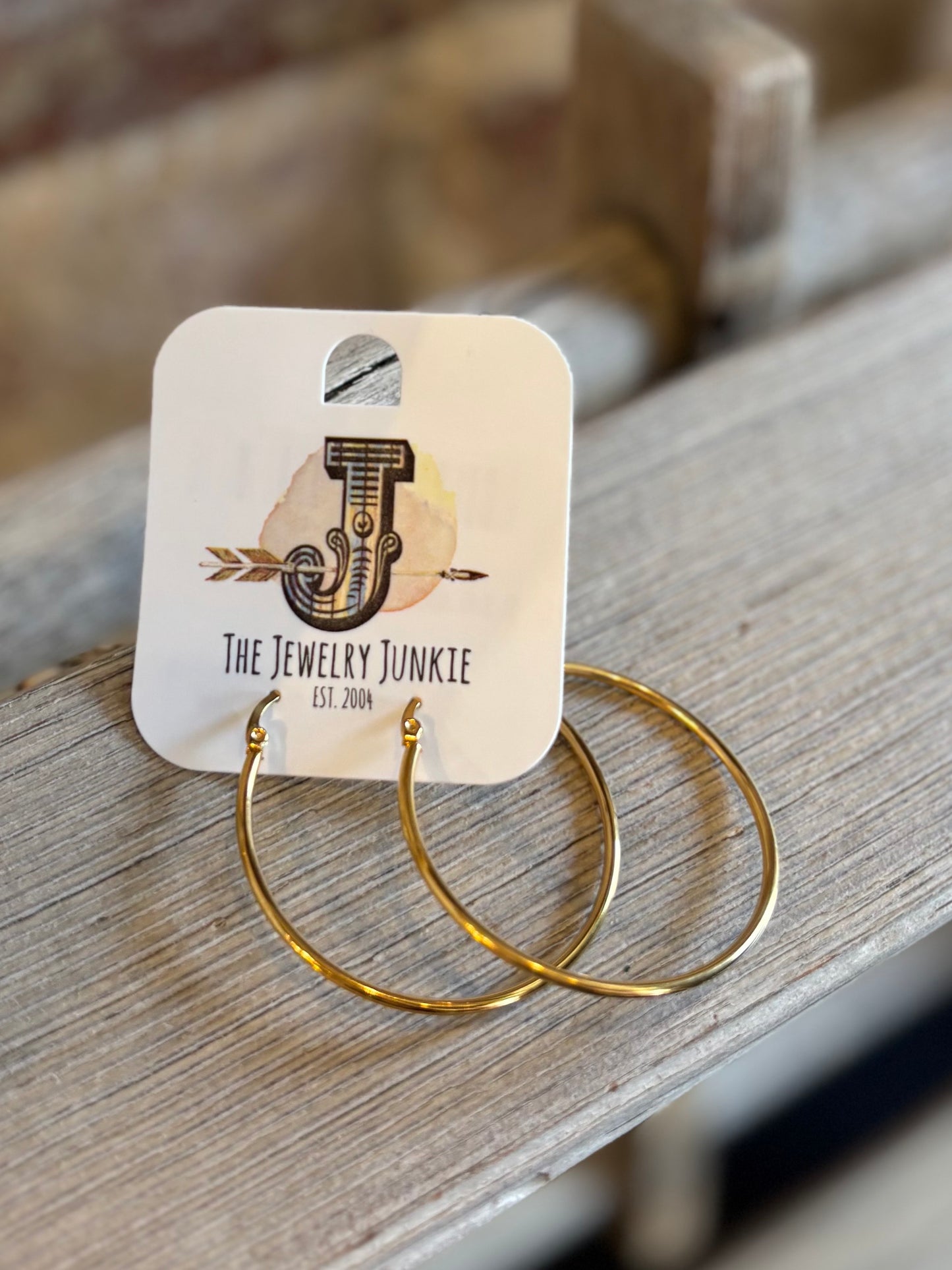 Large Gold Plated Hoop Earrings