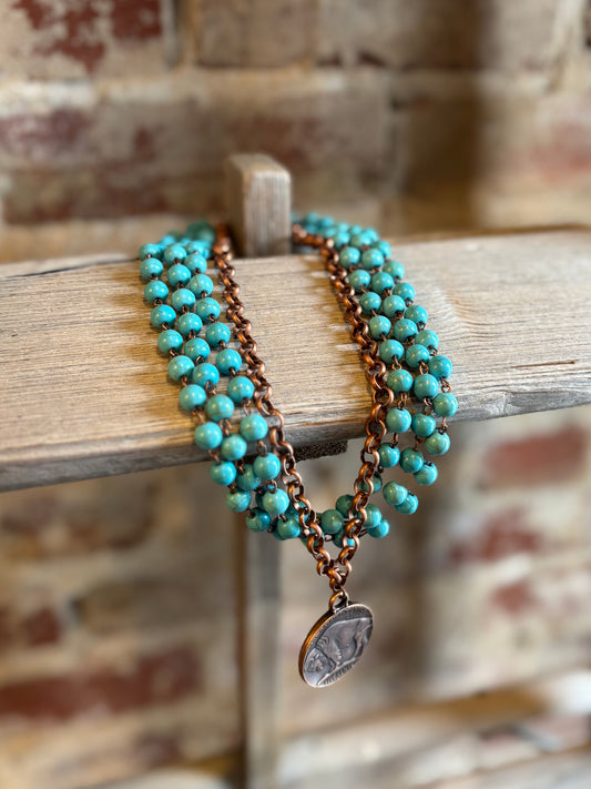 Buffalo Coin Turquoise Necklace