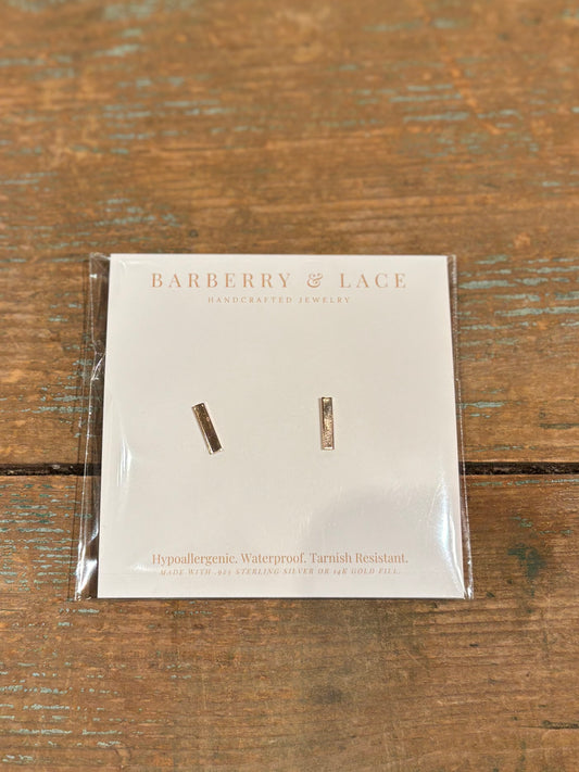 Bar Stud Earrings- Gold