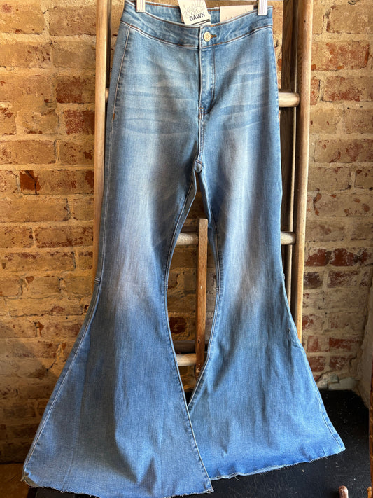 Raw Hem Bell Bottom Denim