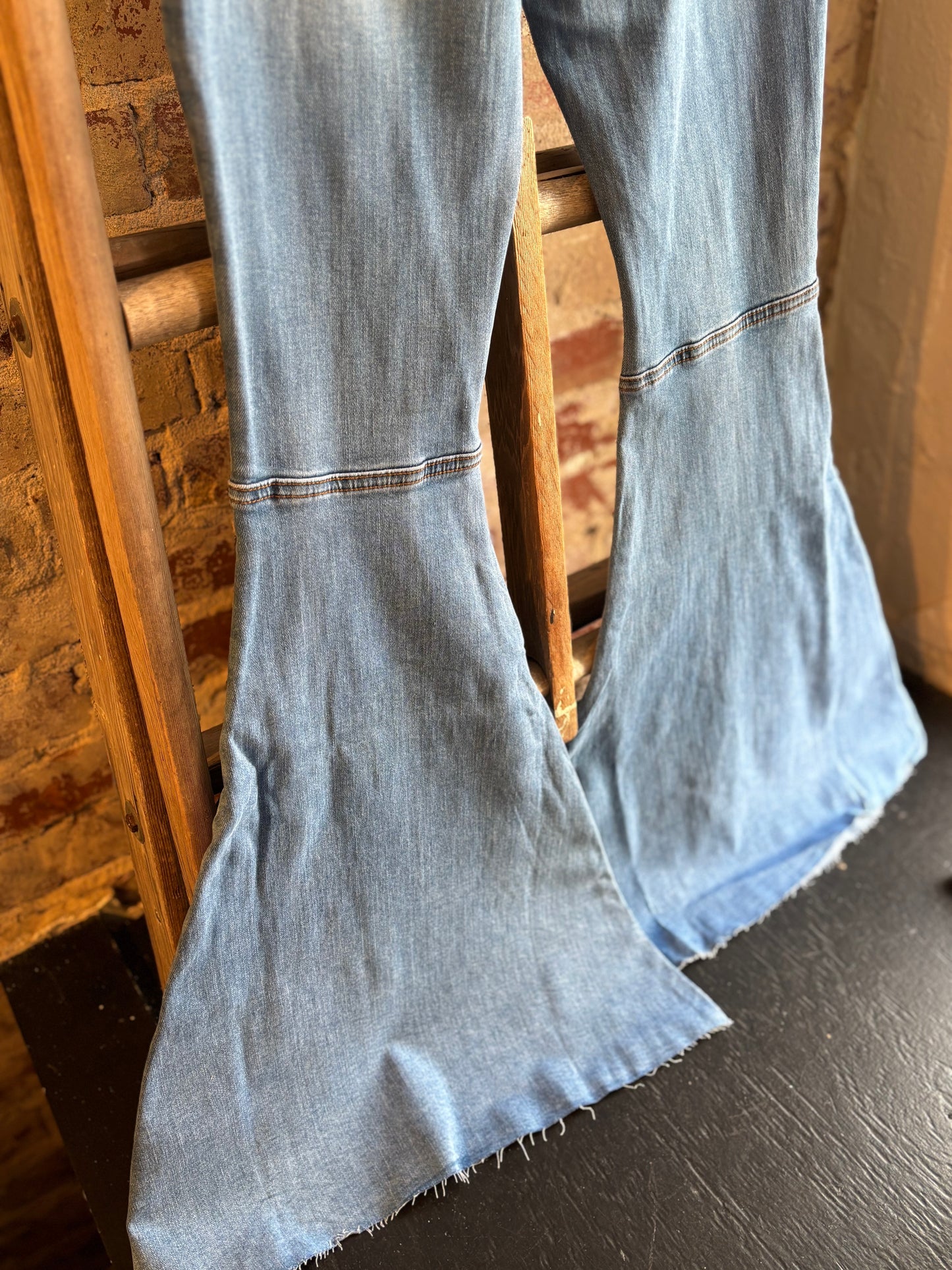 Raw Hem Bell Bottom Denim