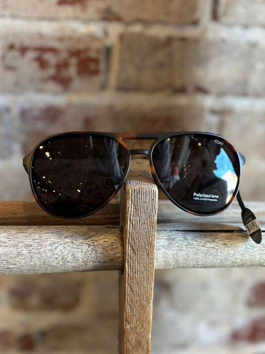 Dash Polarized Aviator Sunglasses - Tortoise