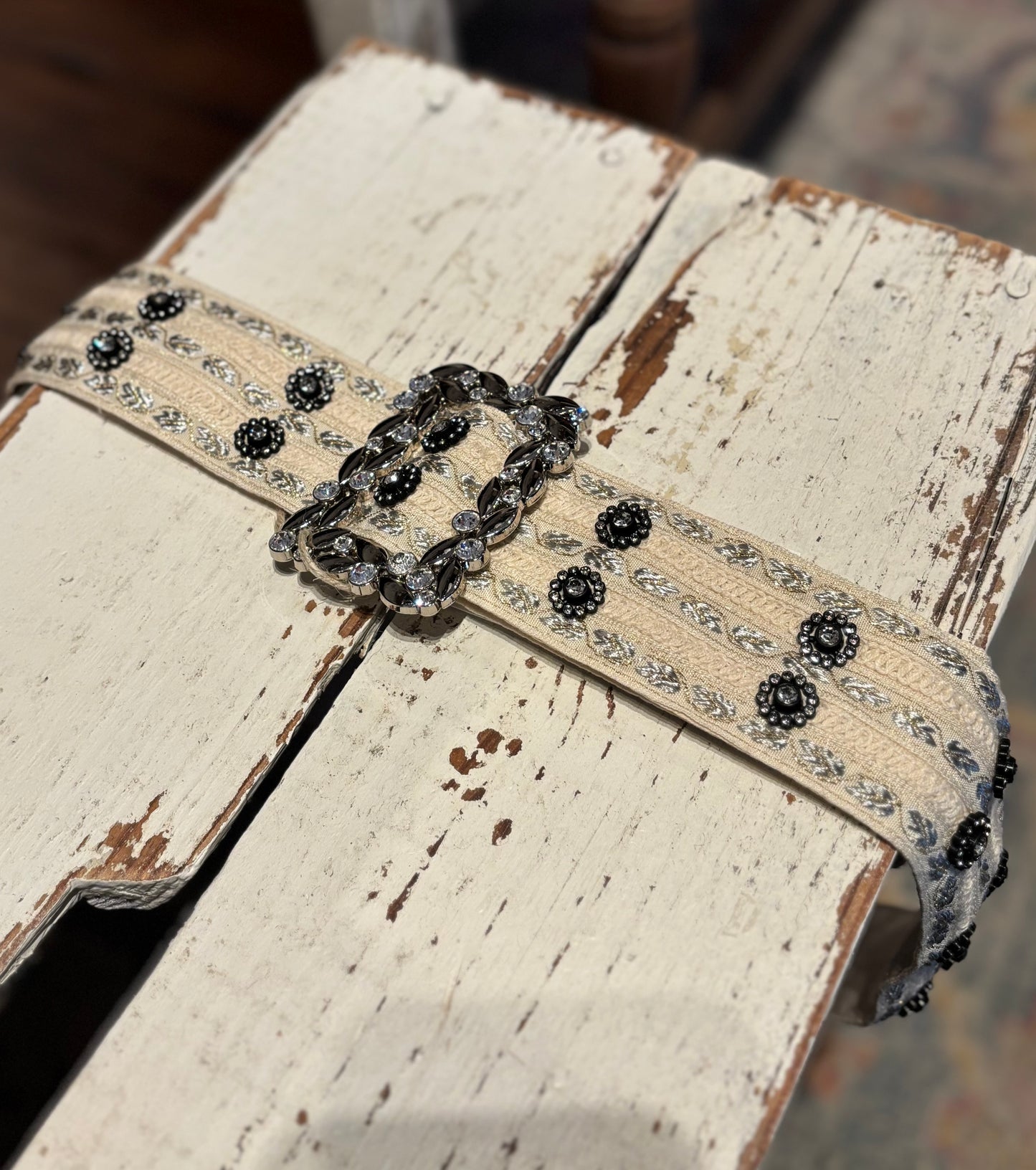 Square Ring Belt - Cream