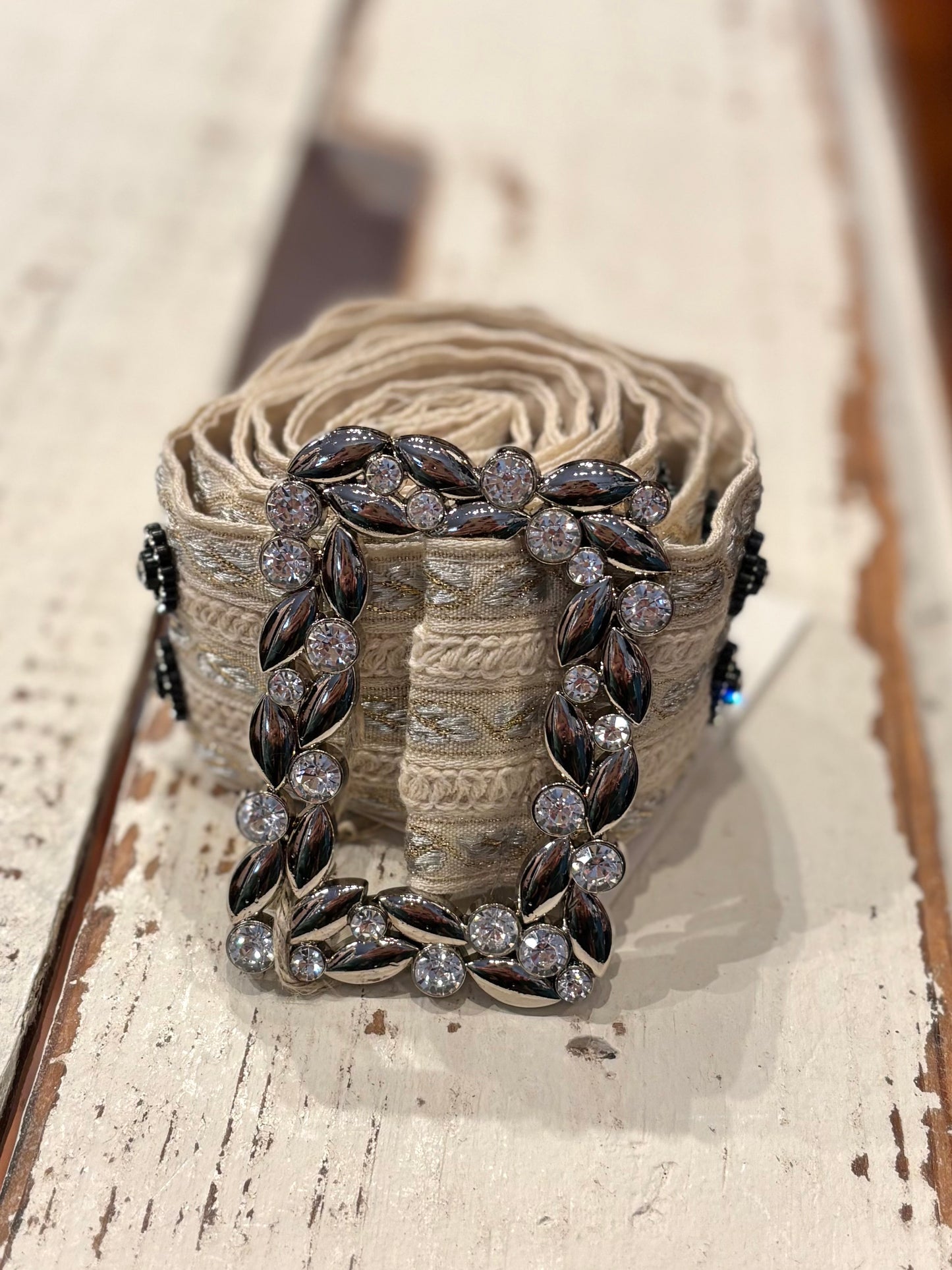 Square Ring Belt - Cream