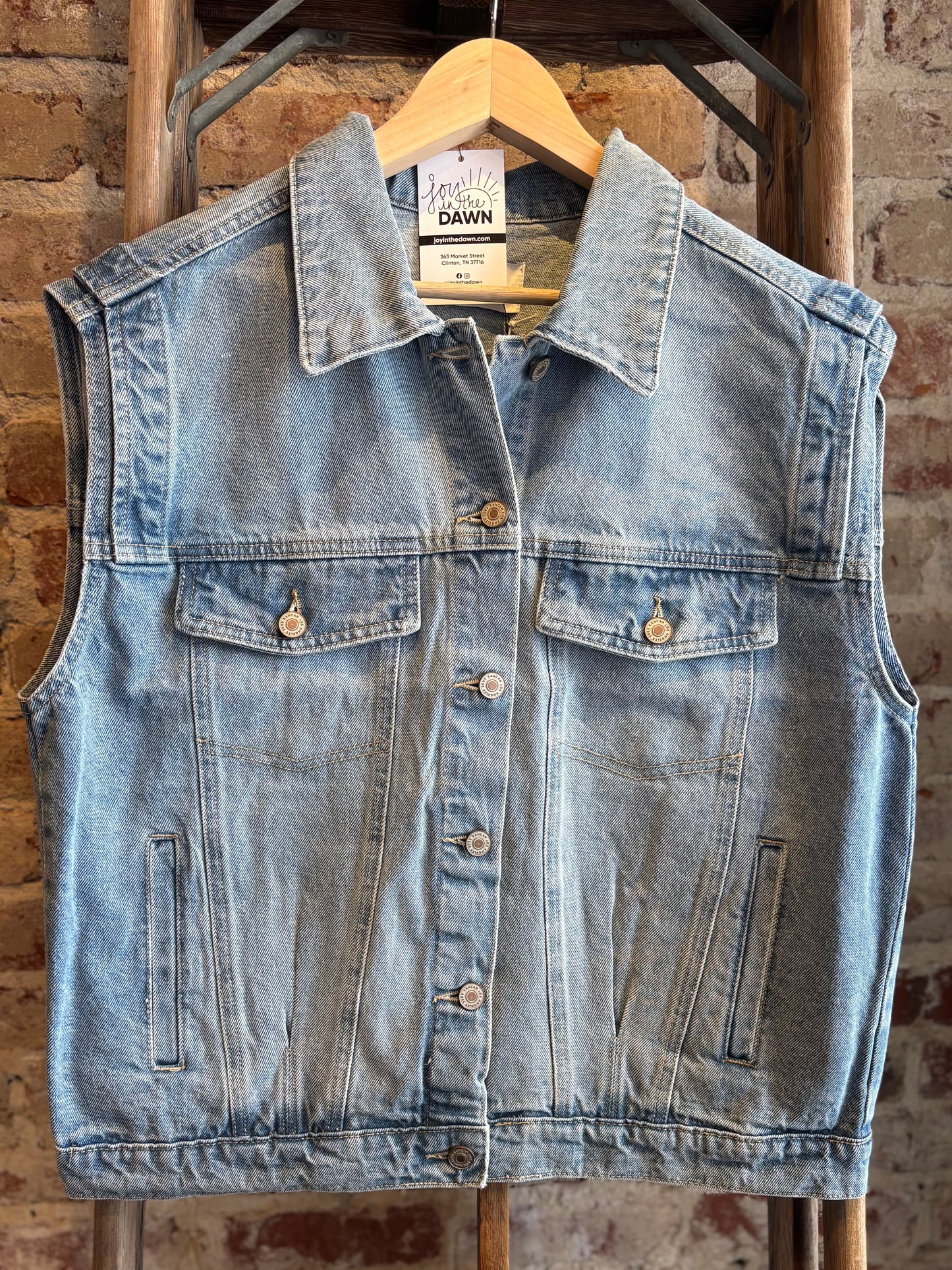 Washed Denim Vest