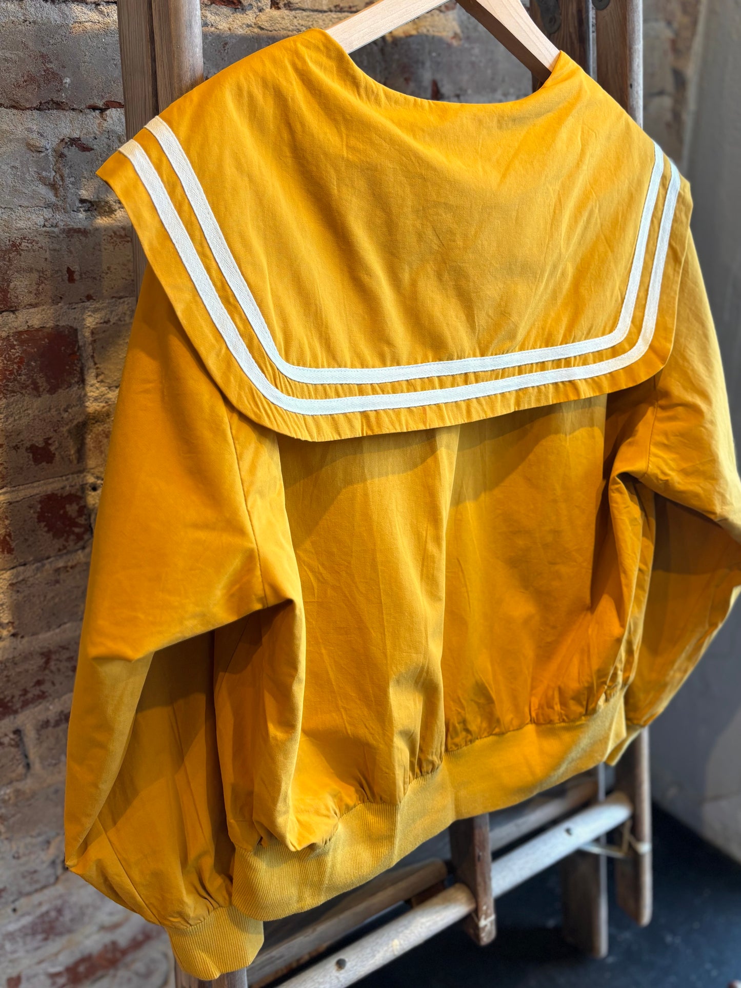 Sailor Collar Button Up Jacket - Mustard