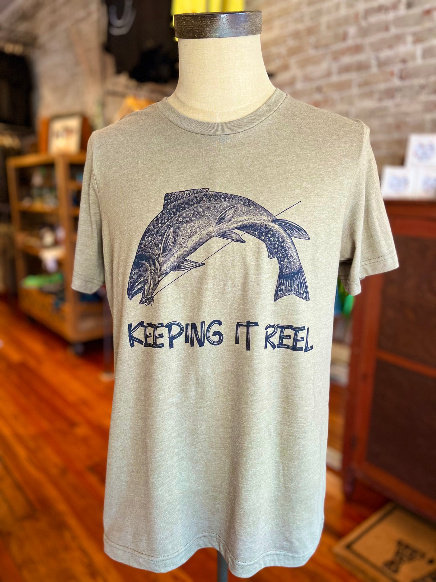 Keeping It Reel Tee- Heather Olive