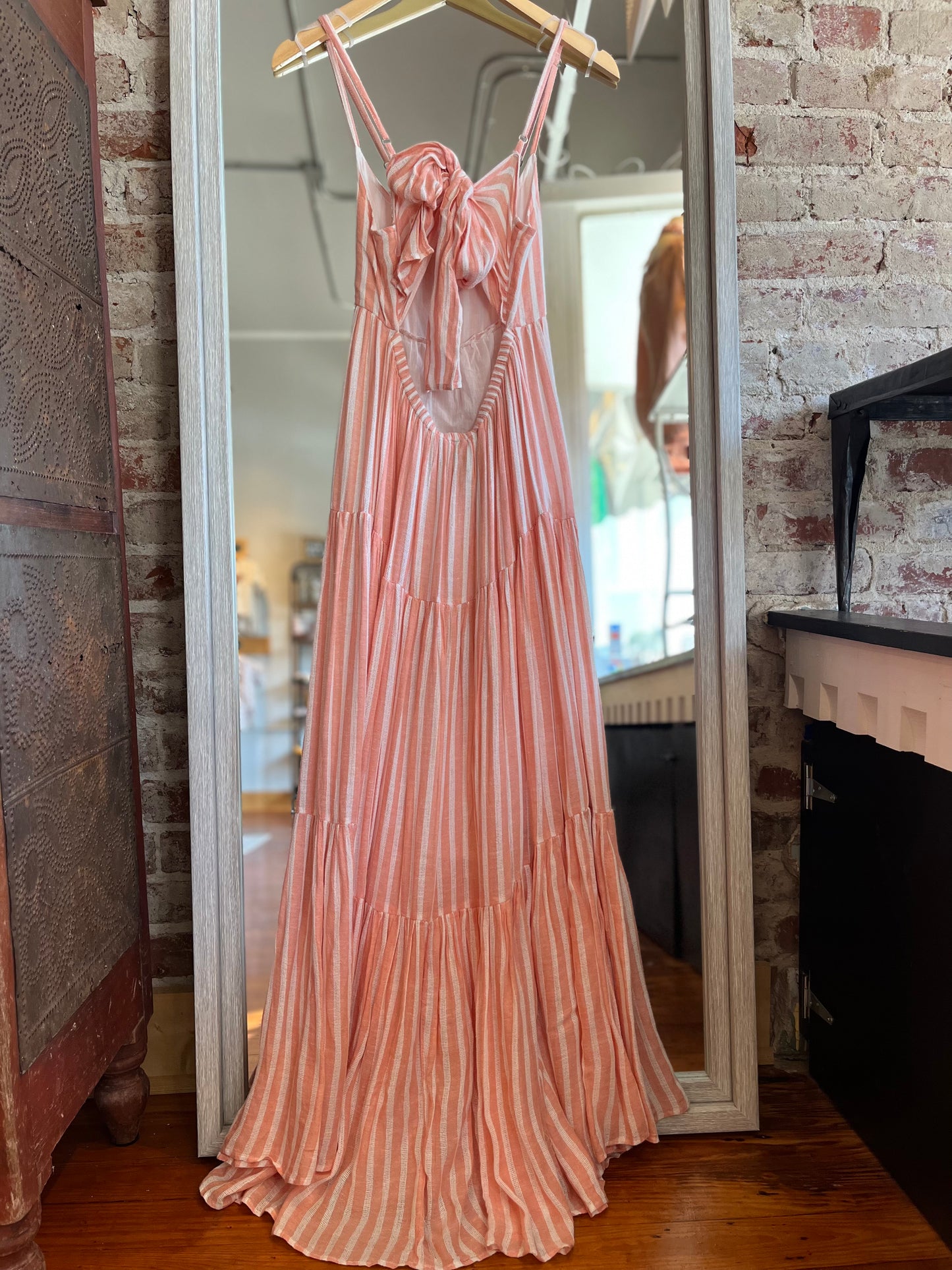 Midi Coral Stripe Dress