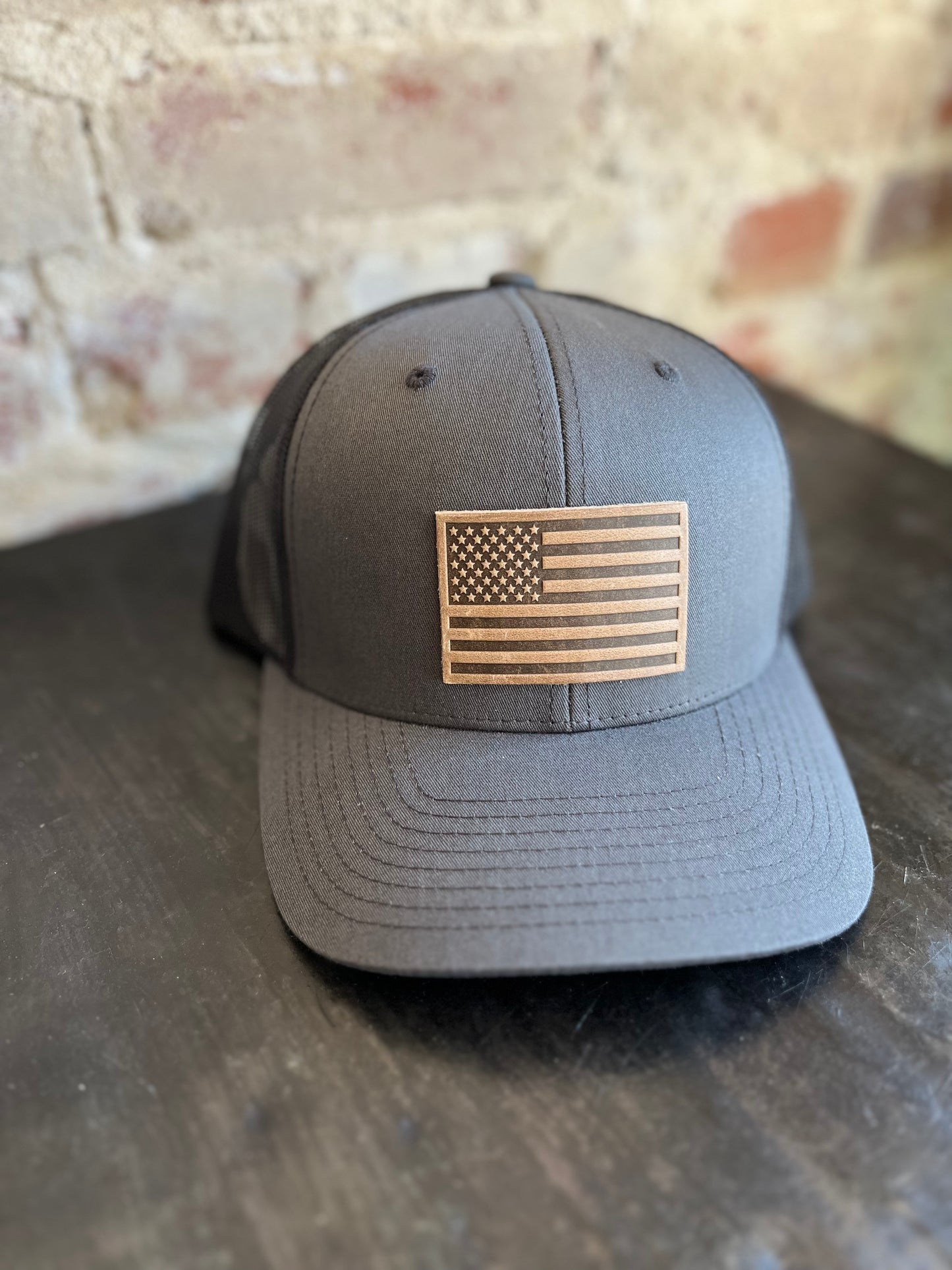 American Flag Hat- Charcoal