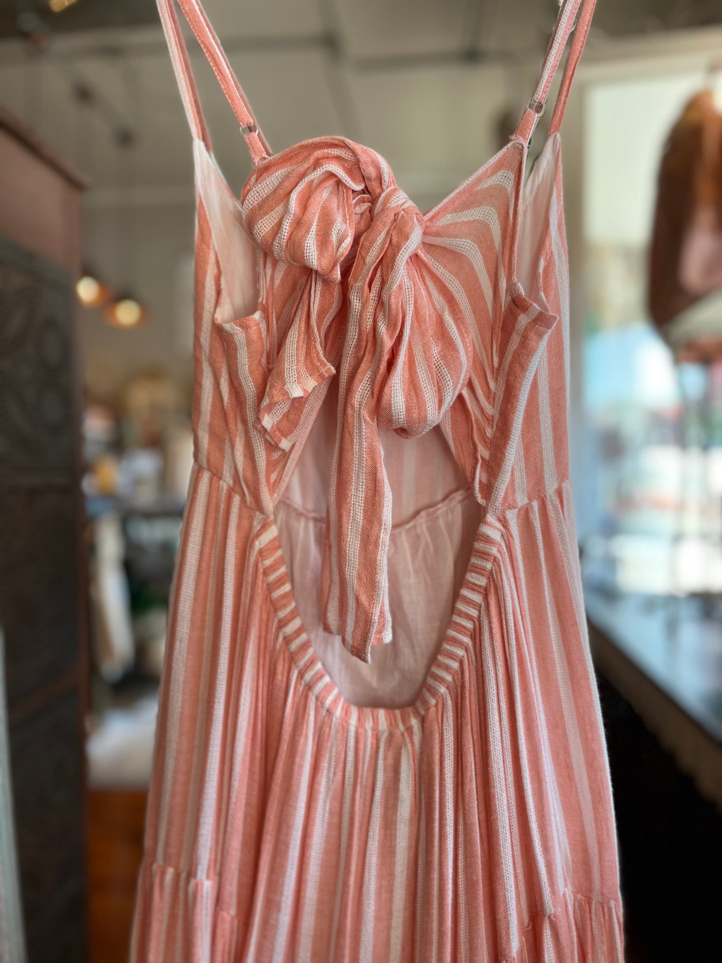 Midi Coral Stripe Dress