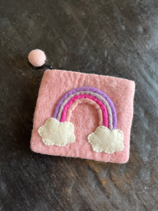 Rainbow Felt Coin Purse