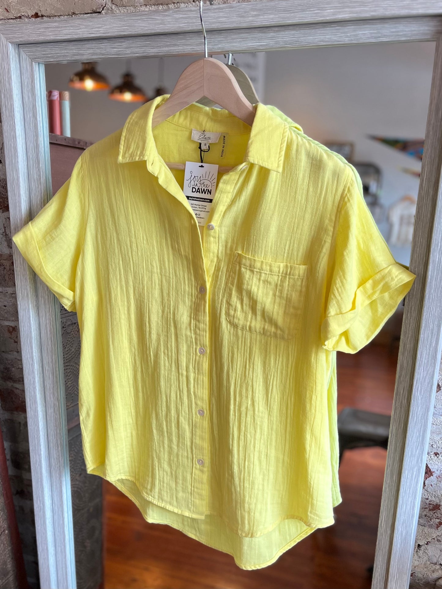 Happy Yellow Button-up Top