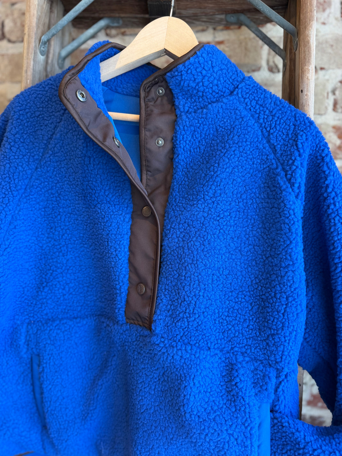 Jersey Lined Sherpa Pullover - Cerulean Blue