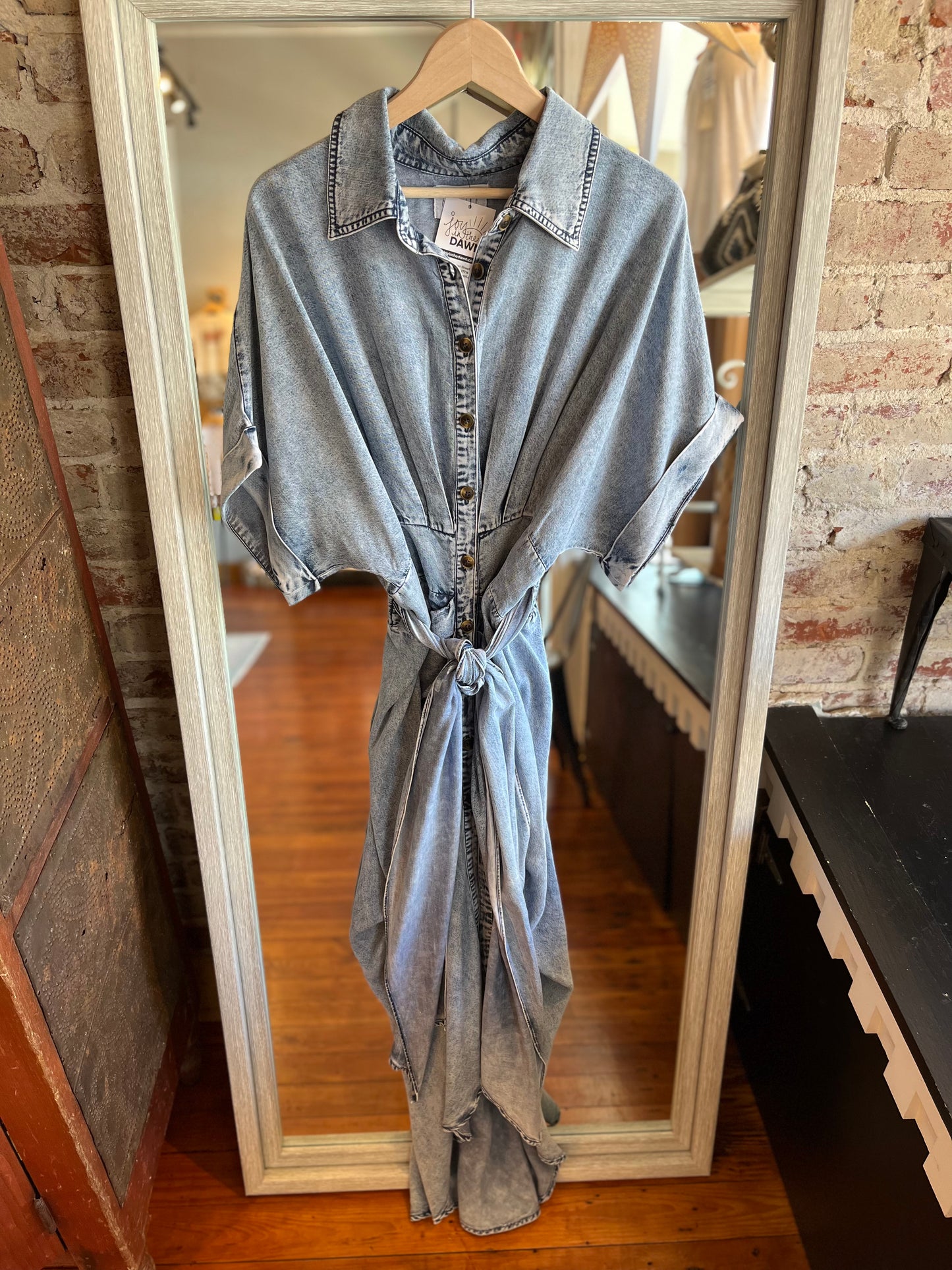 Buttondown Shirt Dress- Chambray
