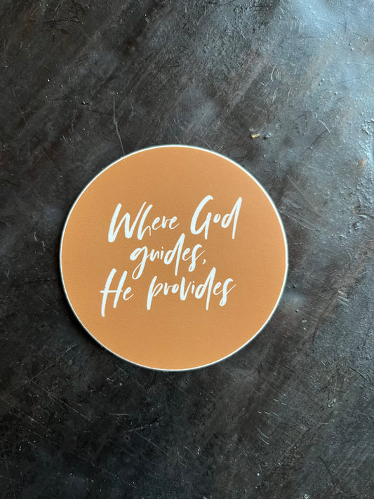 Where God Guides Sticker