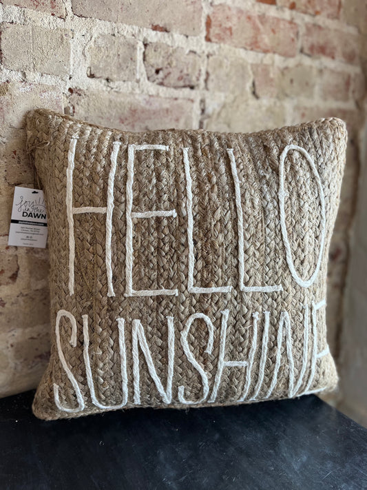 Hello Sunshine Jute Pillow