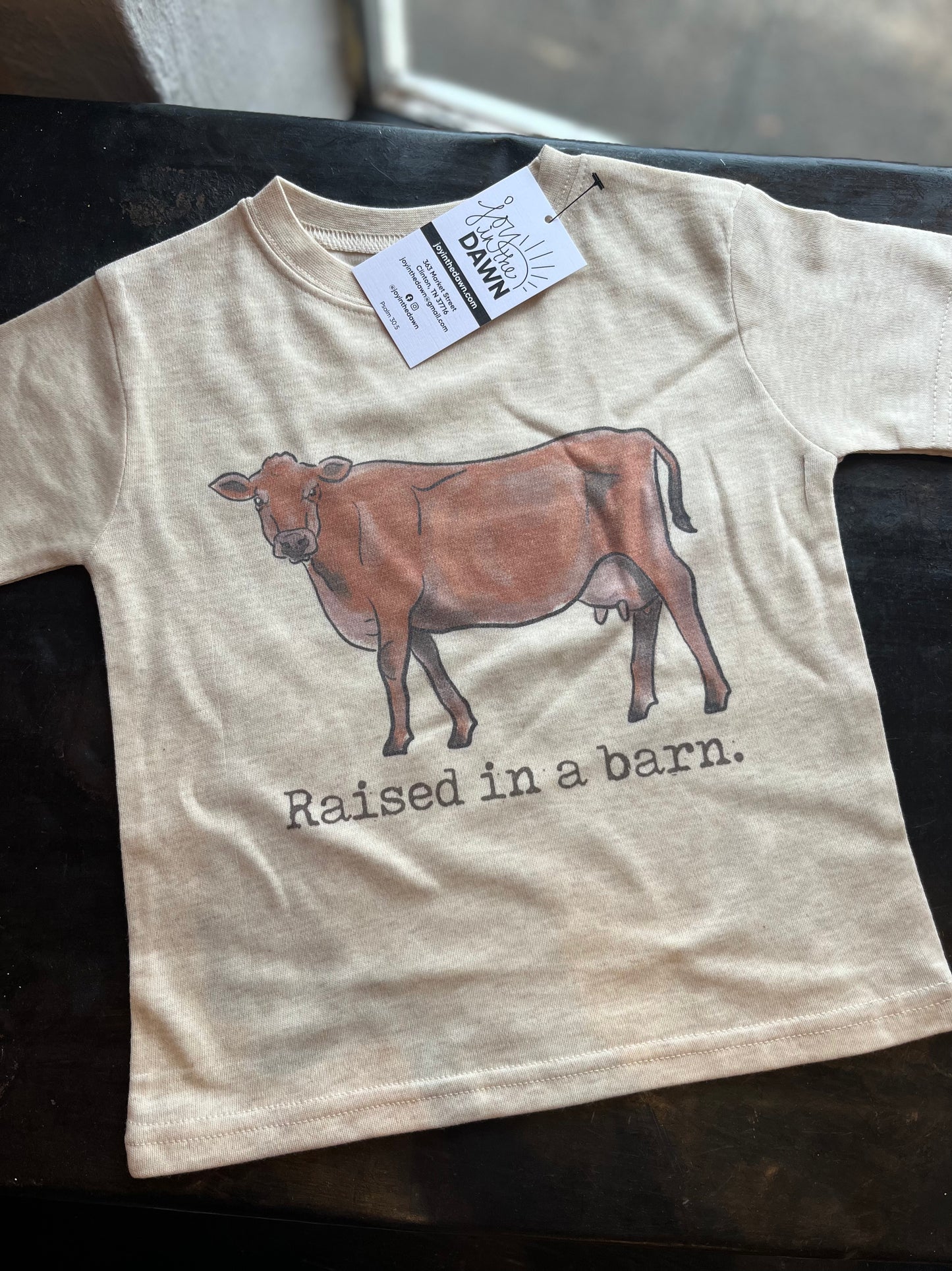 Raised in a Barn Cow Tee