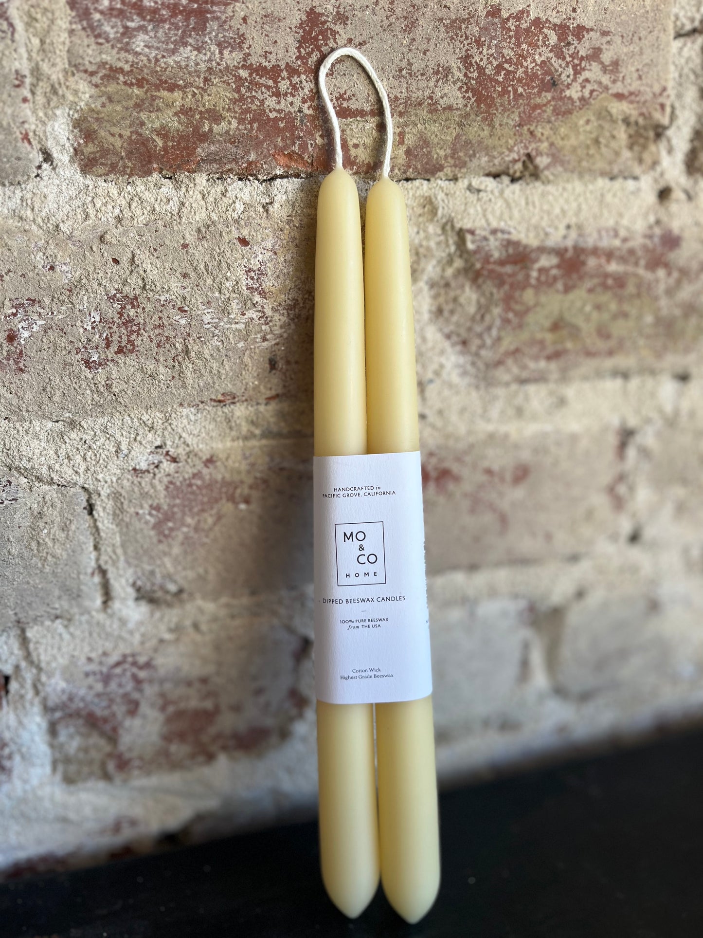 Beeswax Dipped Candle Set- Natural Gold