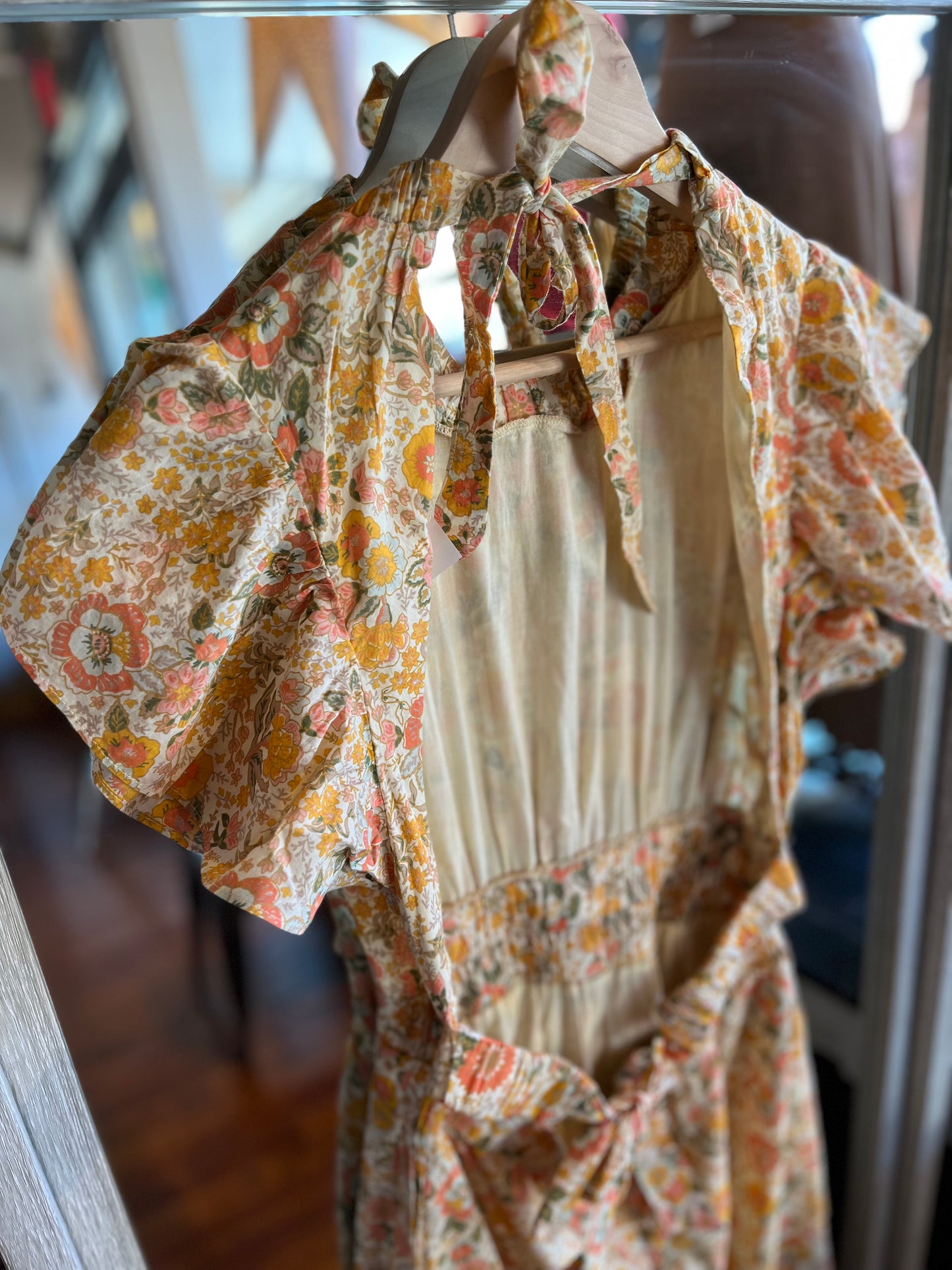 Midi Ruffle Sleeve Flower Dress